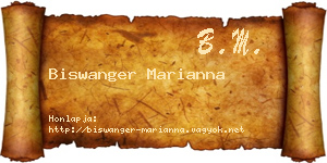Biswanger Marianna névjegykártya